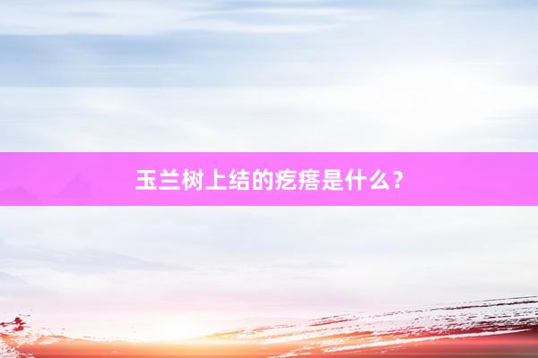 玉兰树上结的疙瘩是什么？